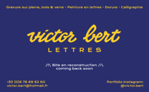 Gravure sur pierre, bois & verre - peinture en lettres - dorure - calligraphie